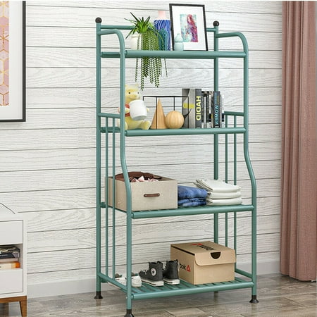 

Fichiouy 4-Tier Wire Shelving Rack Shelf Household Kitchen Storage Metal Shelf Organizer Light Green