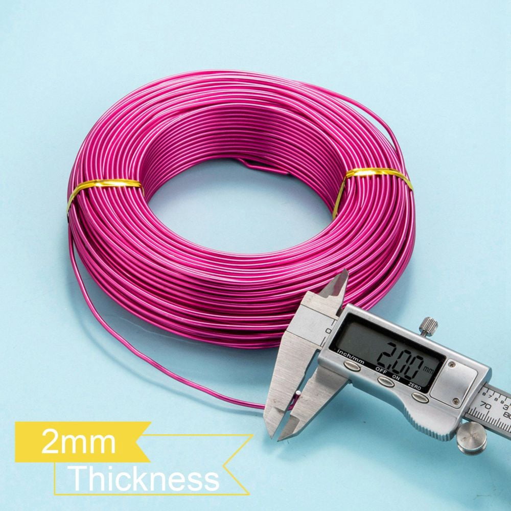 500gs Anodized Aluminum Wire Bendable Metal Craft Wire Flexible Craft Wire for Beading Jewelry Craft Making Fuchsia 12 Gauge 2.0mm 55m/500g(180.4 Feet/500g) Brown