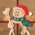 thumbnail image 2 of Coofit Christmas Wooden Decoration Hollow Santa Rustic Table Centerpiece Home Ornament, 2 of 10