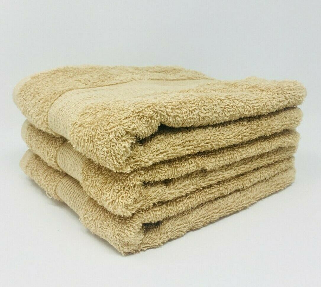 Baltic Linens Chelsea Home Bath Hand Towel Collection (Set of 3) Tan