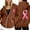 Brown, variant on Arlun Womens Zipper Up Hoodies Sweatshirts Cancer Awareness Month Long Sleeve Hooded Tops Casual Loose Fit Comfortable Fall Winter Jackets White XL