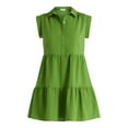 thumbnail image 4 of Time and Tru Women's Tiered Mini Shirtdress, Sizes XS-XXXL, 4 of 4