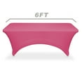 thumbnail image 2 of Lann's Linens 6' Fitted Spandex Tablecloth for 72" x 30" Rectangular Tables, Fuchsia, 2 of 3