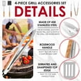 thumbnail image 2 of Jetcloudlive Heavy-Duty Grilling Accessories Rose Wooden Barbecue BBQ Grilling Tool Set Outdoor Grill Set with Spatula, Fork, Brush & Tongs,Essential Accessories for Barbecue & Grill, 2 of 9