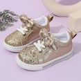 thumbnail image 2 of Quealent Toddler Girls Sneakers Little Girls Running Sports Shoes(Toddler/Little Kids) Gold for Size 11, 2 of 6