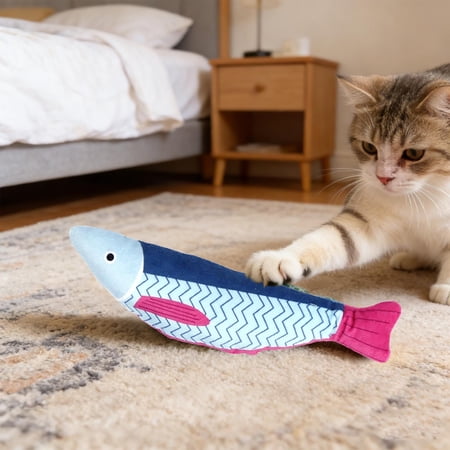 Cat Catnip Toys Catnip Fish Toy for Cats Cat Kicker Toys Interactive Plush Soft Cat Toys for Indoor Cats and Kittens