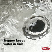OXO Softworks 2-in-1 Stainless Steel Sink Strainer and Stopper, Black