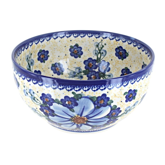 Blue Rose Polish Pottery Daisy Surprise Medium Mixing Bowl