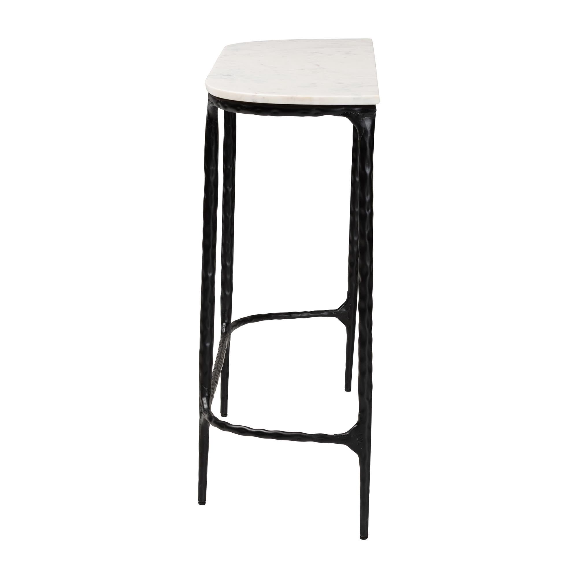 Baxton Studio Edsel Modern Console Table, Rounded, Marble White