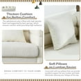 thumbnail image 2 of Modern White 60" Loveseat Sofa Teddy Fabric Sectional Sofa,Comfort Fabric Sectional Sofa-Deep Seating Sectional Sofa with 2 Pillows,Solid Wood Frame Gold Metal Legs, 2 of 8