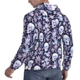 thumbnail image 6 of Kdxio Skull flower crystal Print Mens Casual Hooded Collar Drawstring Hoodies Pullover Sweatshirts Casual Long Sleeve Shirts-Medium, 6 of 7