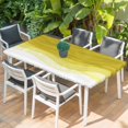 thumbnail image 2 of Ombre Yellow Waves Table Cloths for 4 Foot Rectangle Tables, Abstract Art Gradient Modern Patio Waterproof Elastic Fitted Tablecloths, Washable Rectangular Table Cover for Camping, 2 of 8