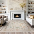 thumbnail image 6 of Crestwood Traditional Oriental 8x10 Cream and Aqua Polyester Indoor Area Rug, 7'10'' x 9'4'', 6 of 6