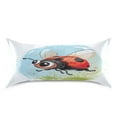 thumbnail image 3 of JSTEL Cute Lady Bug Cartoon Satin Pillowcase King Size Pillow Cases Envelope Closure Bed Pillow Cover, 20 x 40 inch, 3 of 9
