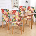 thumbnail image 2 of Yayeee 4 Pack Dining Chair Covers Stretch Parson Chairs Slipcovers Seat Protector, White Striped Lemon, 2 of 6