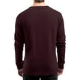 thumbnail image 3 of Lumtrix Men's Long Sleeve Waffle Henley Shirts Casual Big and Tall T-Shirts for Men Basic Lightweight Pullover Button up Top Deep Red 3XL, 3 of 8