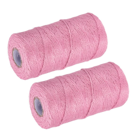 Uxcell 328 Feet Garden Twine, 2mm Craft Jute Twine String, Pink 2 Pack