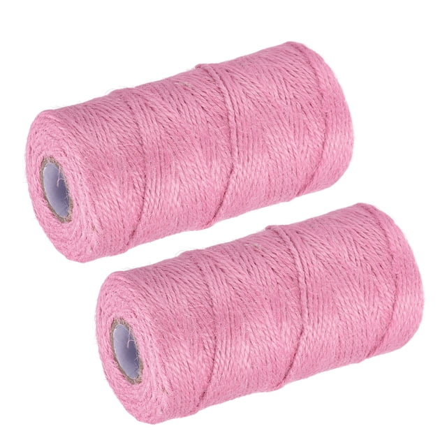 Unique Bargains 328 Feet Garden Twine, 2mm Craft Jute Twine String, Pink, 2 Pack