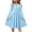 Blue, variant on Girls Casual Dresses Girls Solid Long Sleeve Round Neck Dress With Puff Cuffs And Pockets For Warm Season Summer Dress Sundress