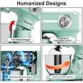 thumbnail image 6 of Electric Stand Mixer 6.5QT, 3-in-1 12-Speed Tilt-Head Household Mixer with Dough Hook, Beater, Whisk for Kitchen, Food Mixer for Baking Bread Cake and Most Home Cooks, Green, 6 of 9