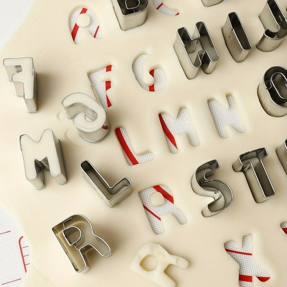 26pcs, Deluxe Stainless Steel Alphabet Cookie Cutters Set - Perfect for Creative Baking, Candy Making, Cake Decorating, and Fondant Cutting - Essential Kitchen Gadgets and Accessories for Home Bakers,