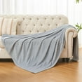 Light Grey Soft Fleece Throw Blanket For Couch Super Cozy Warm
