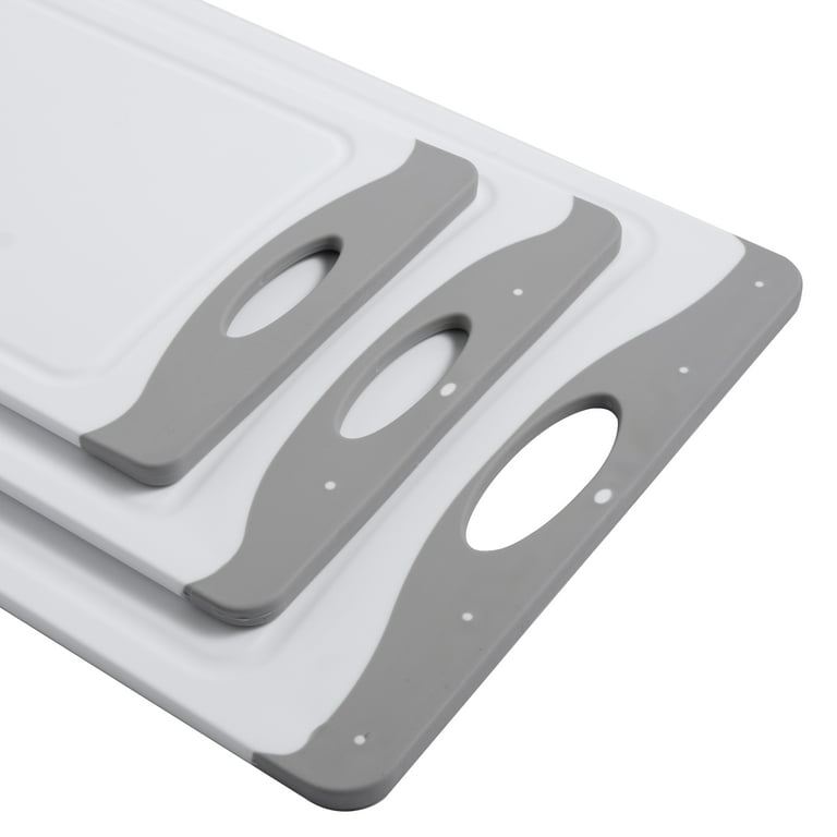 3-Piece Non-Slip Cutting Boards, White and Silver photo 5