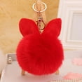 thumbnail image 5 of Yesbay Soft Rabbit Ear Faux Fur PomPom Ball Phone Bag Hanging Pendant Handbag Keychain-Light Blue, 5 of 7