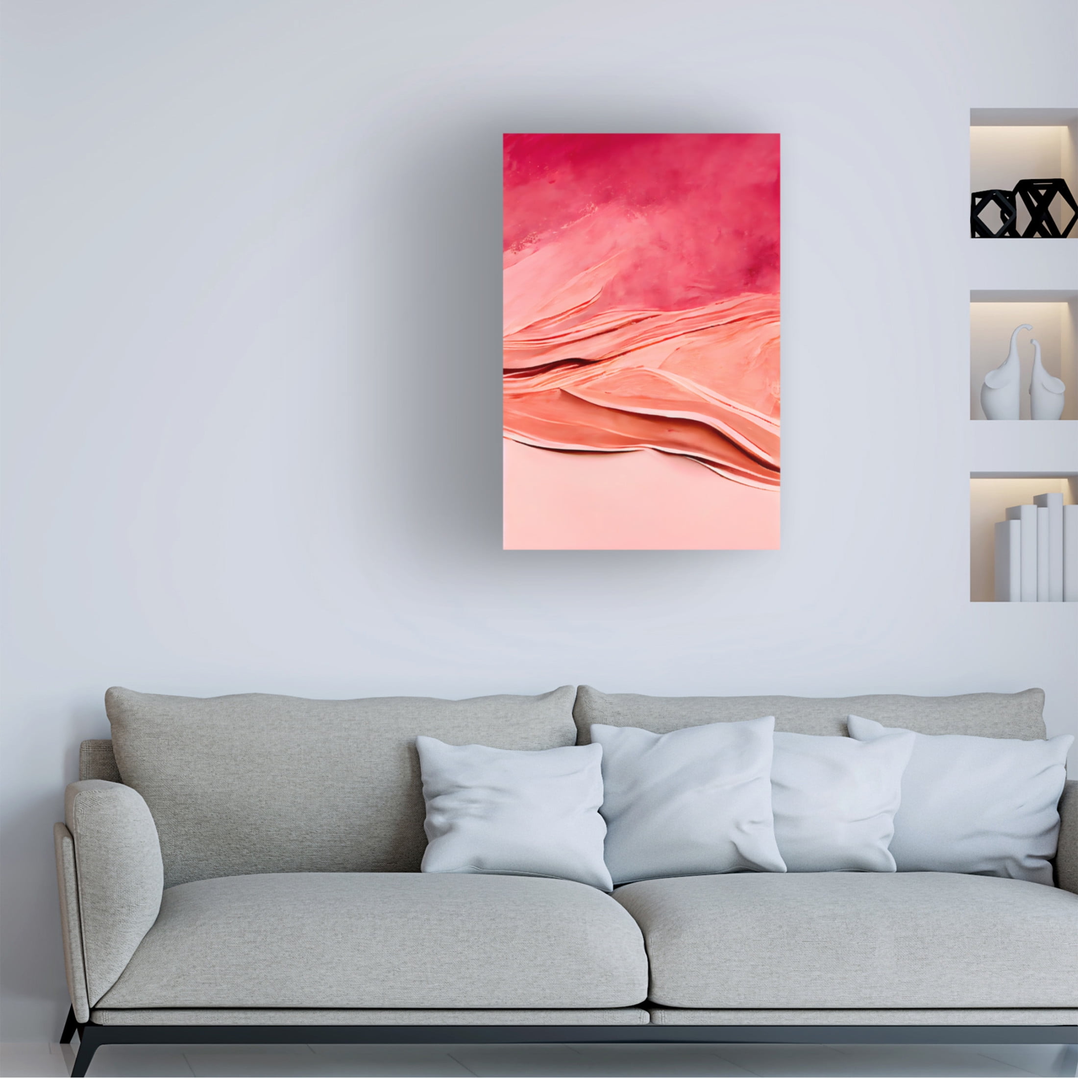 Canvas Wall Art - Treechild 'Abstract Thick Pink Color' Wall Art for Living Room, Bedroom, or Office D?cor by Trademark Fine Art - 22 x 32 Inches
