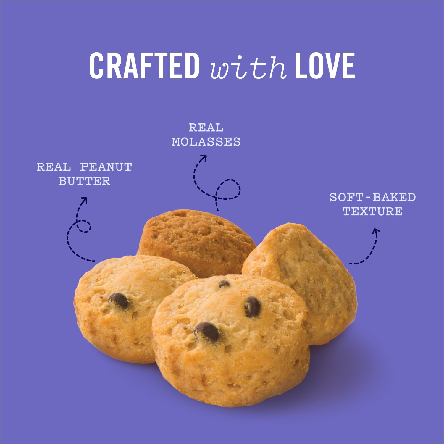 (2 pack) Three Dog Bakery Bitty Bites Trio Soft Baked Cookies for Dogs, 13oz