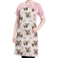 thumbnail image 5 of Beige Highland Cow Flower Pattern Apron-Garden Aprons for Women with Pockets-Cotton Linen Waterproof Kitchen Cooking Gardening Aprons Adjustable for Kitchen,Cooking,BBQ and Salon 33x27 Inch, 5 of 7
