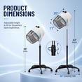 thumbnail image 3 of ZENY Professional Adjustable Hooded Bonnet Hair Dryer with Rolling Stand 1300W Salon Dryer, White, 3 of 11