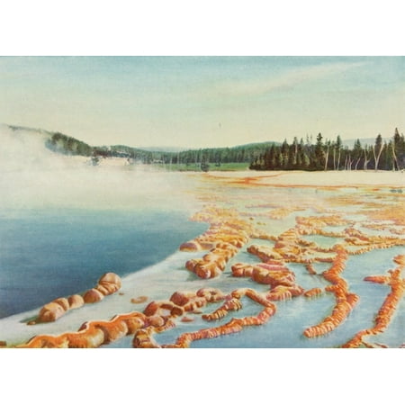 The Wonders of the World 1910 Sapphire Hot Springs Yellowstone Park Stretched Canvas - Unknown (24 x (Best Natural Hot Springs In The World)