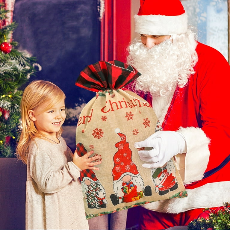 EUBUY Christmas Large Candy Bags Christmas Drawstring Bag Reusable - Main Image