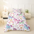 thumbnail image 2 of Metsweet Cute Unicorn Twin Duvet Cover, Rainbow Flowers Butterfly Twin Bedding,2pcs,1 Duvet Cover and 1 Pillowcase, 2 of 6