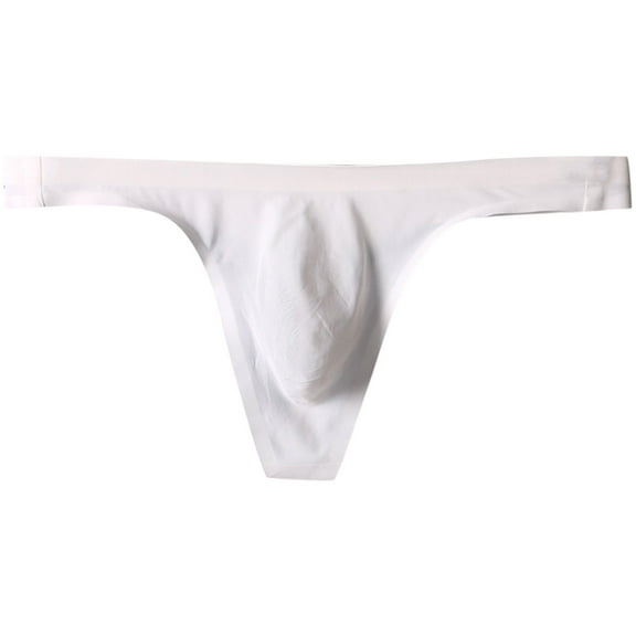 Prolriy Mens Thongs Men Fashion Underpants Solid Briefs Underwear Pants Mens Underwear White XL