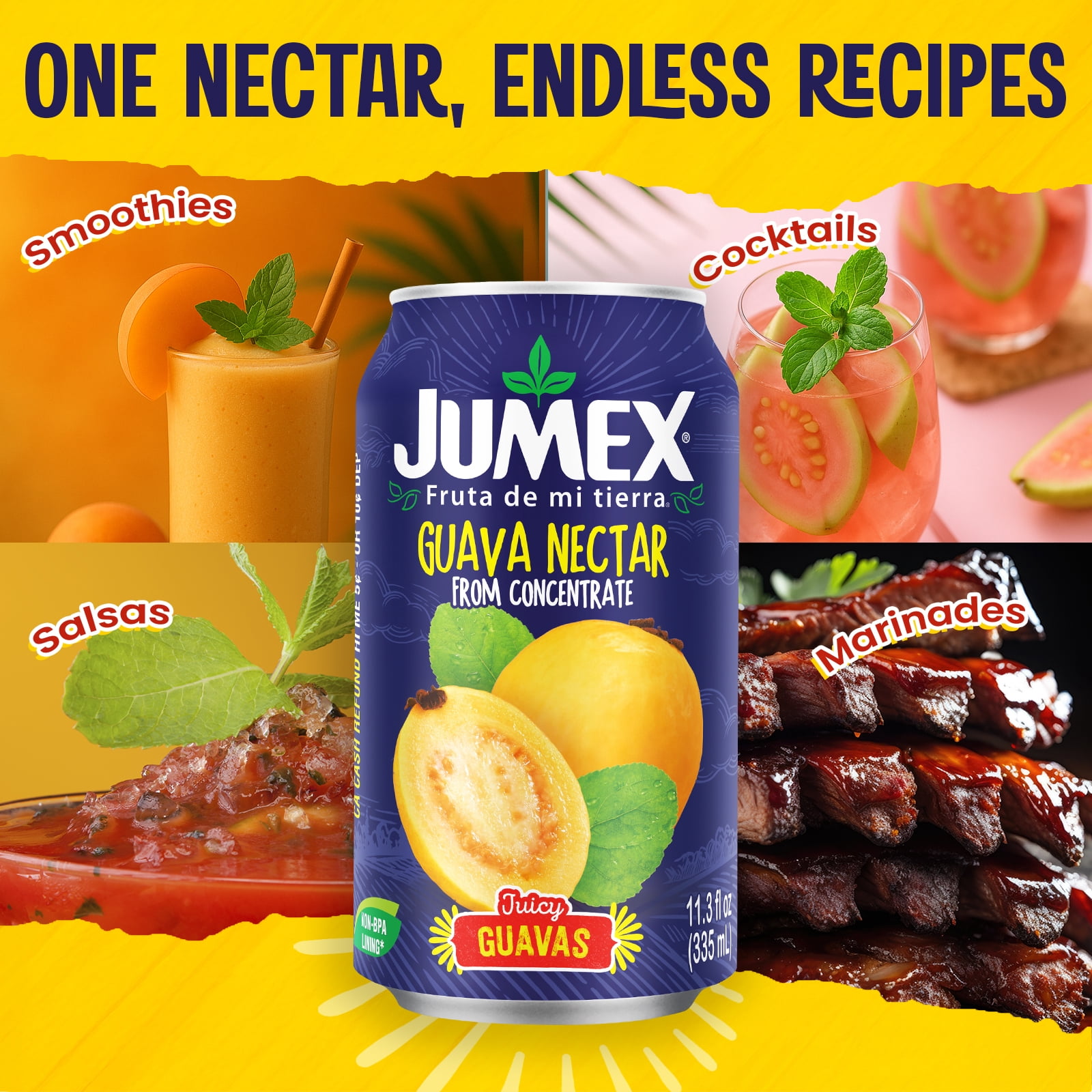 (4 pack) Jumex Guava Nectar Juice, 11.3 fl oz