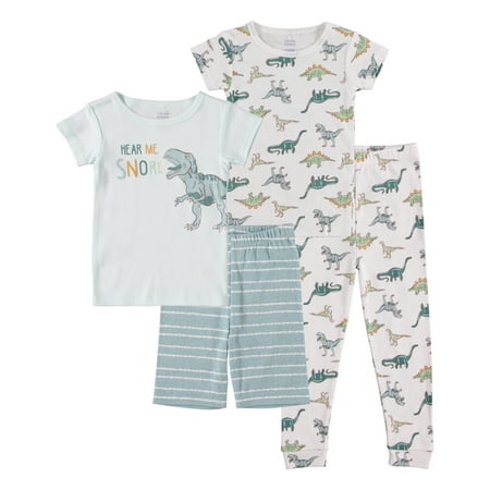 

Cutie Pie Dreamers Baby Boy & Toddler Boy 4 PC Tight Fit Cotton Sleepwear Pajamas Sizes 12 Months-4T 12M-4T