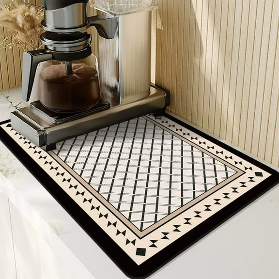 Coffee machine mat,draining mat,Coffee Bar Mat,Diatomaceous Earth Non Slip Absorbent Draining Mat,Dish Absorbent Drying Mat for Kitchen Counter,Sink Drainer Spill Mat