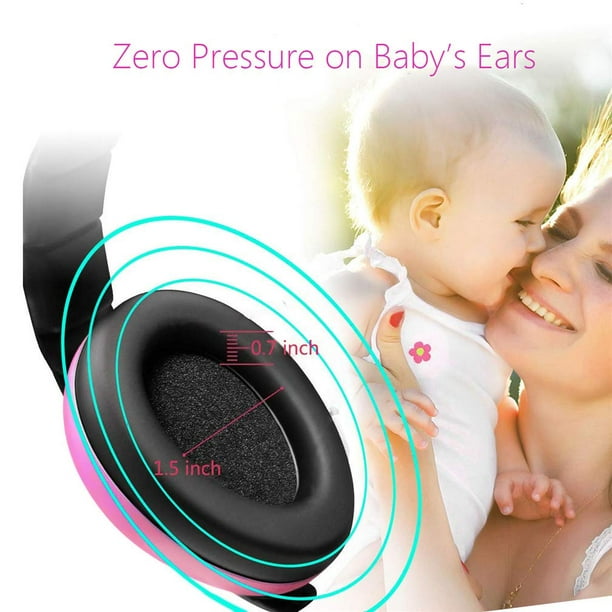 Protection auditive pour bébé, casque antibruit pour enfants de 0 à 3 ans,  bébés, tout-petits, bébé pour dormir, avion, concerts, théâtre, feux  d'artifice, cache-oreilles pour bébé. 