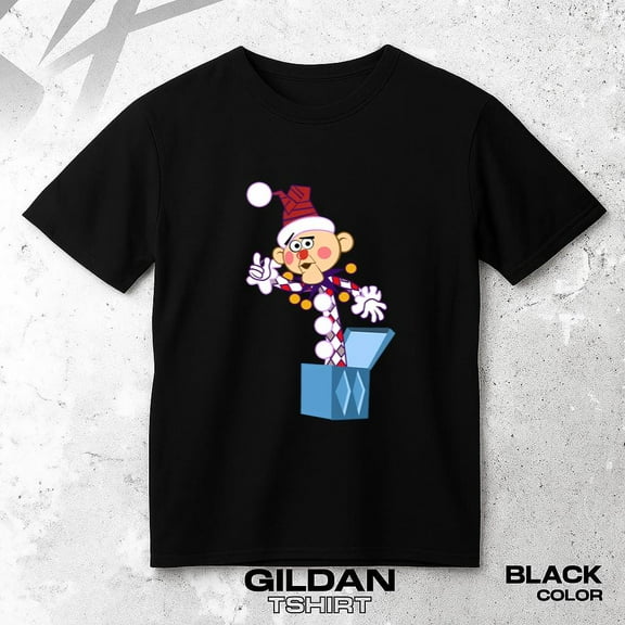 Charlie In The Box T-shirt with Classic Christmas Nostalgic Toy Graphic Style, up to size 5XL.