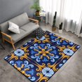 thumbnail image 2 of Area Rugs For Living Room Decor - Sicilian Blue Pattern Moroccan Style Anti Slip Throw Washable Rugs 3x5 For Bedroom, Soft Indoor Carpet For Bedroom Living Room 60x39In, 2 of 5