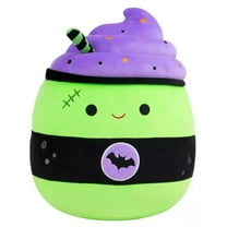Squishmallows 12" Green and Purple Latte with Stitches and Bat logo Medium Plush Halloween