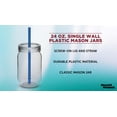 thumbnail image 3 of Plastic Mason Jars with Straw Set 24 oz. Set of 10, Bulk Pack - Jars for Overnight Oats, Candies, Fruits, Pickles, Spices, Beverages - Blue, 3 of 5
