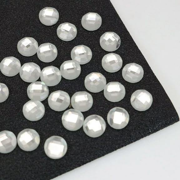 EOEMY 100 Clear Faceted Round Flatback Glass Crystal Rhinestone Gems 8mm No Hole