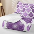 thumbnail image 4 of Homewish Minimalist Spiral Stripes Twin Quilt Set,Purple Bohemian Twin Coverlet Set,2-Piece, 4 of 7