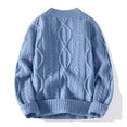 thumbnail image 4 of DHFJKG Jacquard Sweater For Men Knitted Pullover Loose Fit Solid Color Long Sleeve Casual Sweaters Fashion Classic Jumper Tops, 4 of 4