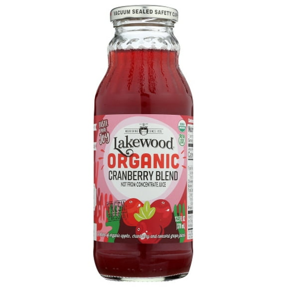 (Pack of 12) Lakewood Organic Cranberry Blend Juice 12.5 Fo
