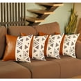 thumbnail image 3 of Mike&Co New York Decorative Vegan Faux Leather Throw Pillows Set of 4 Brown 17x17, 3 of 6