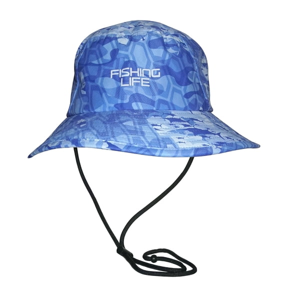 Fishing Life Bill Camo AOP Performance Bucket Hat - Adult Unisex
